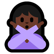 🙅🏿‍♀️ Emoji Frau mit überkreuzten Armen: dunkle Hautfarbe Microsoft Windows 10 April 2018 Update.