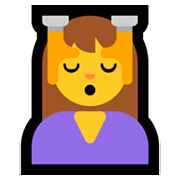 💆‍♀️ Emoji Frau, die eine Kopfmassage bekommt Microsoft Windows 10 April 2018 Update.