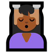 💆🏾‍♀️ Emoji Frau, die eine Kopfmassage bekommt: mitteldunkle Hautfarbe Microsoft Windows 10 April 2018 Update.