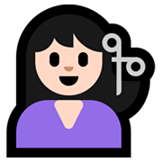 💇🏻‍♀️ Emoji Mujer Cortándose El Pelo: Tono De Piel Claro en Microsoft Windows 10 April 2018 Update.