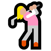 🏌🏼‍♀️ Emoji Mujer Jugando Al Golf: Tono De Piel Claro Medio en Microsoft Windows 10 April 2018 Update.