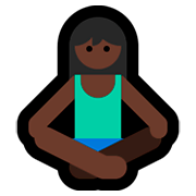 Emoji 🧘🏿‍♀️ Donna In Posizione Del Loto: Carnagione Scura su Microsoft Windows 10 April 2018 Update.