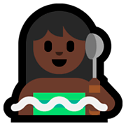 Emoji 🧖🏿‍♀️ Donna In Sauna: Carnagione Scura su Microsoft Windows 10 April 2018 Update.