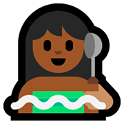 🧖🏾‍♀️ Emoji Mulher Na Sauna: Pele Morena Escura na Microsoft Windows 10 April 2018 Update.