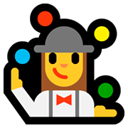 Emoji 🤹‍♀️ Giocoliere Donna su Microsoft Windows 10 April 2018 Update.