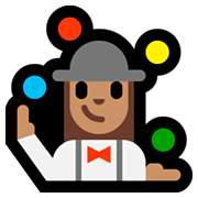 Emoji 🤹🏽‍♀️ Giocoliere Donna: Carnagione Olivastra su Microsoft Windows 10 April 2018 Update.