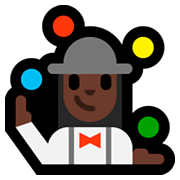 🤹🏿‍♀️ Emoji Jongleurin: dunkle Hautfarbe Microsoft Windows 10 April 2018 Update.