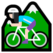 🚵🏻‍♀️ Emoji Mujer En Bicicleta De Montaña: Tono De Piel Claro en Microsoft Windows 10 April 2018 Update.