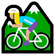 🚵🏼‍♀️ Emoji Mountainbikerin: mittelhelle Hautfarbe Microsoft Windows 10 April 2018 Update.