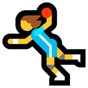 Émoji 🤾‍♀️ Handballeuse sur Microsoft Windows 10 April 2018 Update.