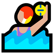 🤽🏼‍♀️ Emoji Mulher Jogando Polo Aquático: Pele Morena Clara na Microsoft Windows 10 April 2018 Update.