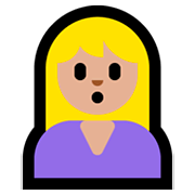 🙎🏼‍♀️ Emoji schmollende Frau: mittelhelle Hautfarbe Microsoft Windows 10 April 2018 Update.