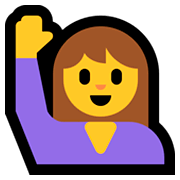 🙋‍♀️ Emoji Mujer Con La Mano Levantada en Microsoft Windows 10 April 2018 Update.
