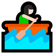 🚣🏻‍♀️ Emoji Frau im Ruderboot: helle Hautfarbe Microsoft Windows 10 April 2018 Update.
