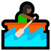 🚣🏾‍♀️ Emoji Frau im Ruderboot: mitteldunkle Hautfarbe Microsoft Windows 10 April 2018 Update.