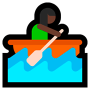 🚣🏿‍♀️ Emoji Mujer Remando En Un Bote: Tono De Piel Oscuro en Microsoft Windows 10 April 2018 Update.