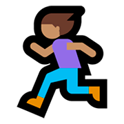 🏃🏽‍♀️ Emoji Mujer Corriendo: Tono De Piel Medio en Microsoft Windows 10 April 2018 Update.