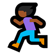 🏃🏾‍♀️ Emoji Mujer Corriendo: Tono De Piel Oscuro Medio en Microsoft Windows 10 April 2018 Update.
