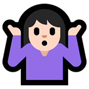 🤷🏻‍♀️ Emoji Mulher Dando De Ombros: Pele Clara na Microsoft Windows 10 April 2018 Update.