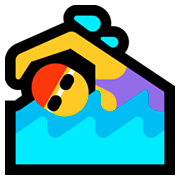 Emoji 🏊‍♀️ Nuotatrice su Microsoft Windows 10 April 2018 Update.