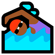 Emoji 🏊🏾‍♀️ Nuotatrice: Carnagione Abbastanza Scura su Microsoft Windows 10 April 2018 Update.