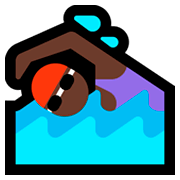 🏊🏿‍♀️ Emoji Schwimmerin: dunkle Hautfarbe Microsoft Windows 10 April 2018 Update.