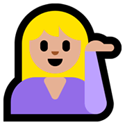 💁🏼‍♀️ Emoji Mulher Com A Palma Virada Para Cima: Pele Morena Clara na Microsoft Windows 10 April 2018 Update.