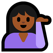 💁🏾‍♀️ Emoji Mulher Com A Palma Virada Para Cima: Pele Morena Escura na Microsoft Windows 10 April 2018 Update.