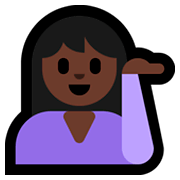 💁🏿‍♀️ Emoji Mulher Com A Palma Virada Para Cima: Pele Escura na Microsoft Windows 10 April 2018 Update.