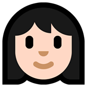 👩🏻 Emoji Frau: helle Hautfarbe Microsoft Windows 10 April 2018 Update.