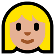 👩🏼 Emoji Mujer: Tono De Piel Claro Medio en Microsoft Windows 10 April 2018 Update.