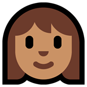 👩🏽 Emoji Mulher: Pele Morena na Microsoft Windows 10 April 2018 Update.
