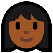 👩🏾 Emoji Mujer: Tono De Piel Oscuro Medio en Microsoft Windows 10 April 2018 Update.