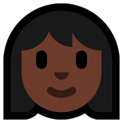Émoji 👩🏿 Femme : Peau Foncée sur Microsoft Windows 10 April 2018 Update.