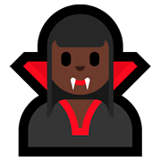🧛🏿‍♀️ Emoji weiblicher Vampir: dunkle Hautfarbe Microsoft Windows 10 April 2018 Update.