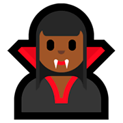 🧛🏾‍♀️ Emoji Vampiresa: Tono De Piel Oscuro Medio en Microsoft Windows 10 April 2018 Update.