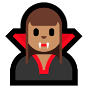 🧛🏽‍♀️ Emoji weiblicher Vampir: mittlere Hautfarbe Microsoft Windows 10 April 2018 Update.