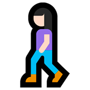 🚶🏻‍♀️ Emoji Mujer Caminando: Tono De Piel Claro en Microsoft Windows 10 April 2018 Update.