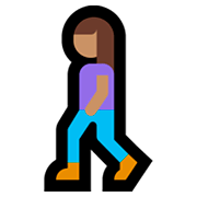 🚶🏽‍♀️ Emoji Mulher Andando: Pele Morena na Microsoft Windows 10 April 2018 Update.
