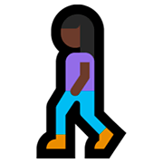 🚶🏿‍♀️ Emoji Mulher Andando: Pele Escura na Microsoft Windows 10 April 2018 Update.