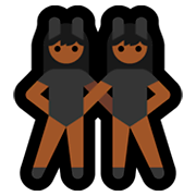 👯🏾 Emoji Personas Con Orejas De Conejo: Tono De Piel Oscuro Medio en Microsoft Windows 10 April 2018 Update.