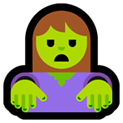Emoji 🧟‍♀️ Zombie Donna su Microsoft Windows 10 April 2018 Update.