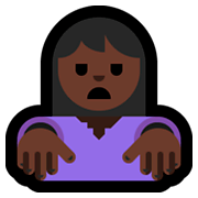 🧟🏿‍♀️ Emoji Zombi Mujer: Tono De Piel Oscuro en Microsoft Windows 10 April 2018 Update.