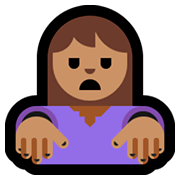Emoji 🧟🏽‍♀️ Zombie Donna: Carnagione Olivastra su Microsoft Windows 10 April 2018 Update.