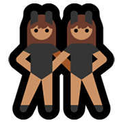 👯🏽‍♀️ Emoji Mulheres Com Orelhas De Coelho, Pele Morena na Microsoft Windows 10 April 2018 Update.