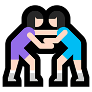 🤼🏻‍♀️ Emoji Mujeres Luchando, Tono De Piel Claro en Microsoft Windows 10 April 2018 Update.
