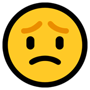 😟 Emoji besorgtes Gesicht Microsoft Windows 10 April 2018 Update.
