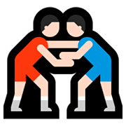 🤼🏻 Emoji Personas Luchando, Tono De Piel Claro en Microsoft Windows 10 April 2018 Update.