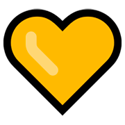 Emoji 💛 Cuore Giallo su Microsoft Windows 10 April 2018 Update.