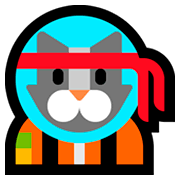 Emoji 🐱‍🚀 Astro gatto su Microsoft Windows 10 Fall Creators Update.